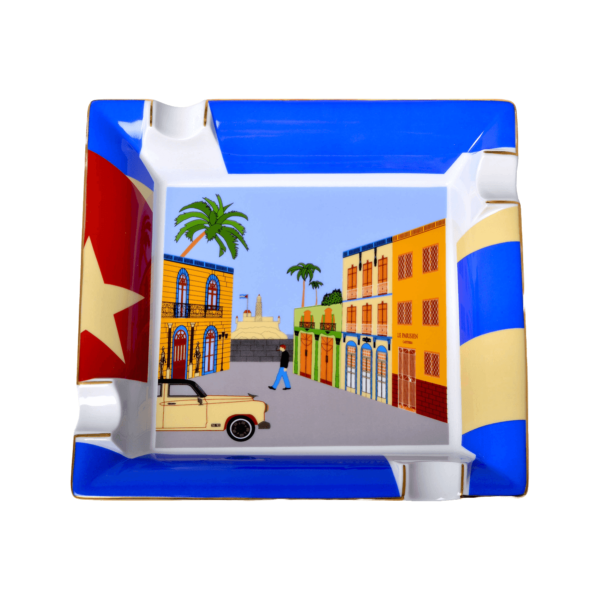 Elie Bleu Ashtray "Casa Cubana" Porcelain Large