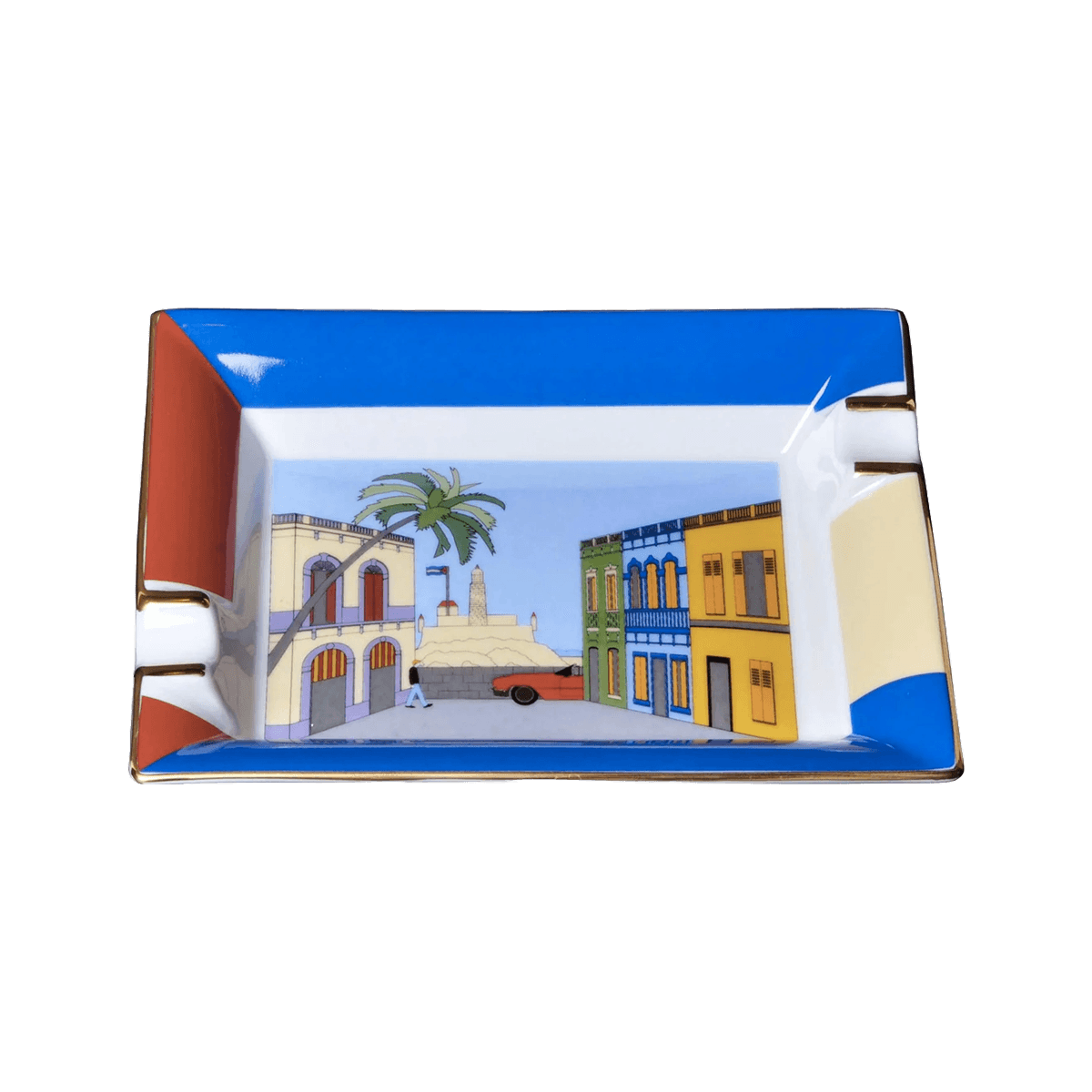 Elie Bleu Ashtray "Casa Cubana" Porcelain