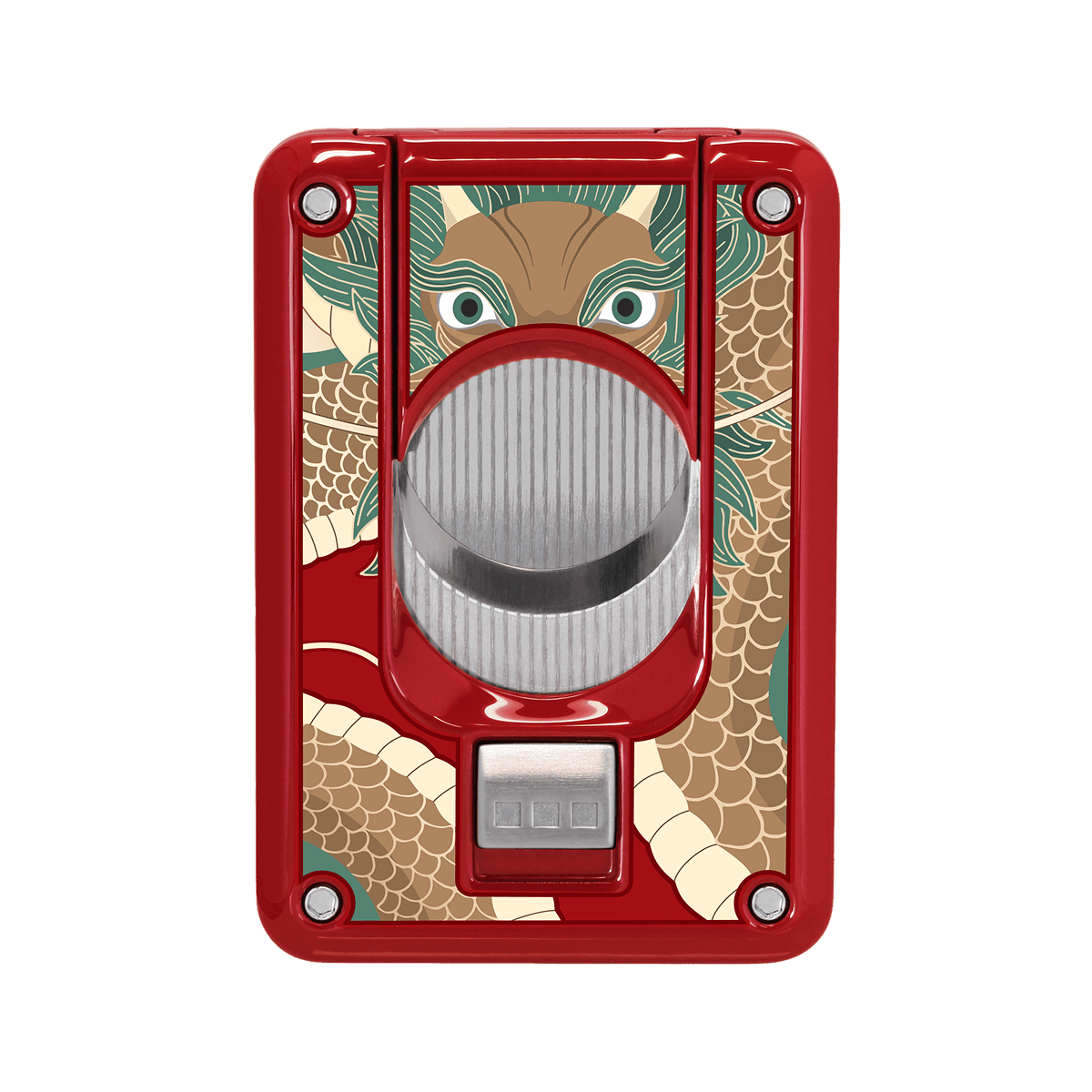 Elie Bleu Double Blade Cigar Cutter "Dragon" Red