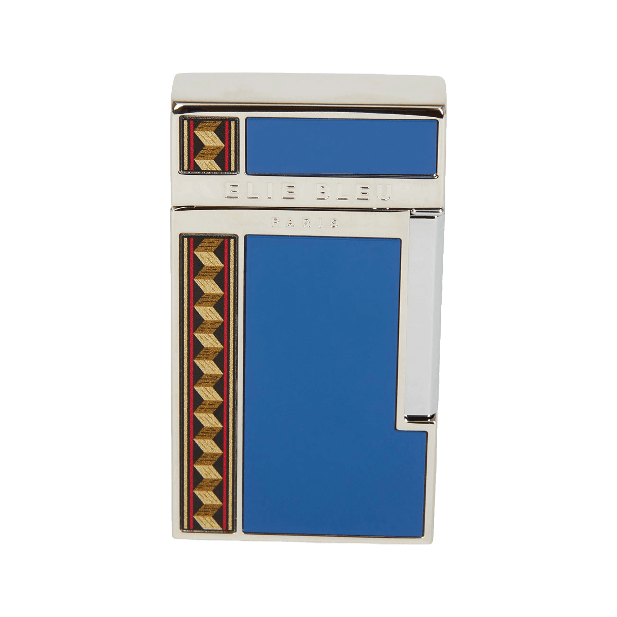 Elie Bleu Pocket Lighter "Diamond Jetflame & Alba Marquetry" Blue