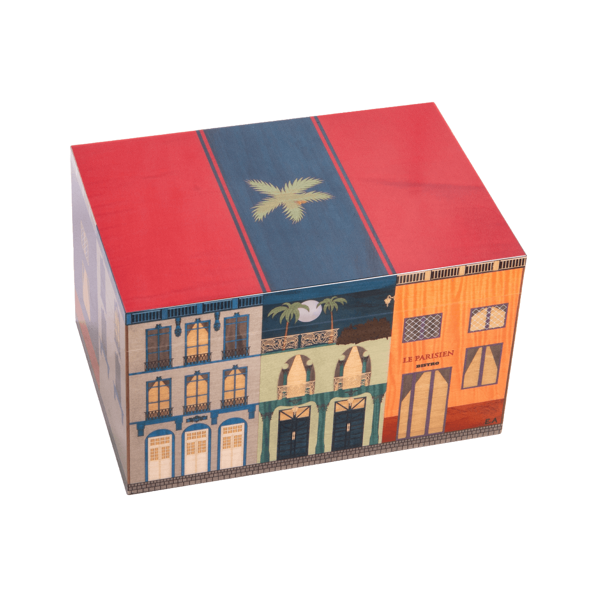 Elie Bleu Humidor "Casa Cubana" Le Parisien 75 cigars By Night