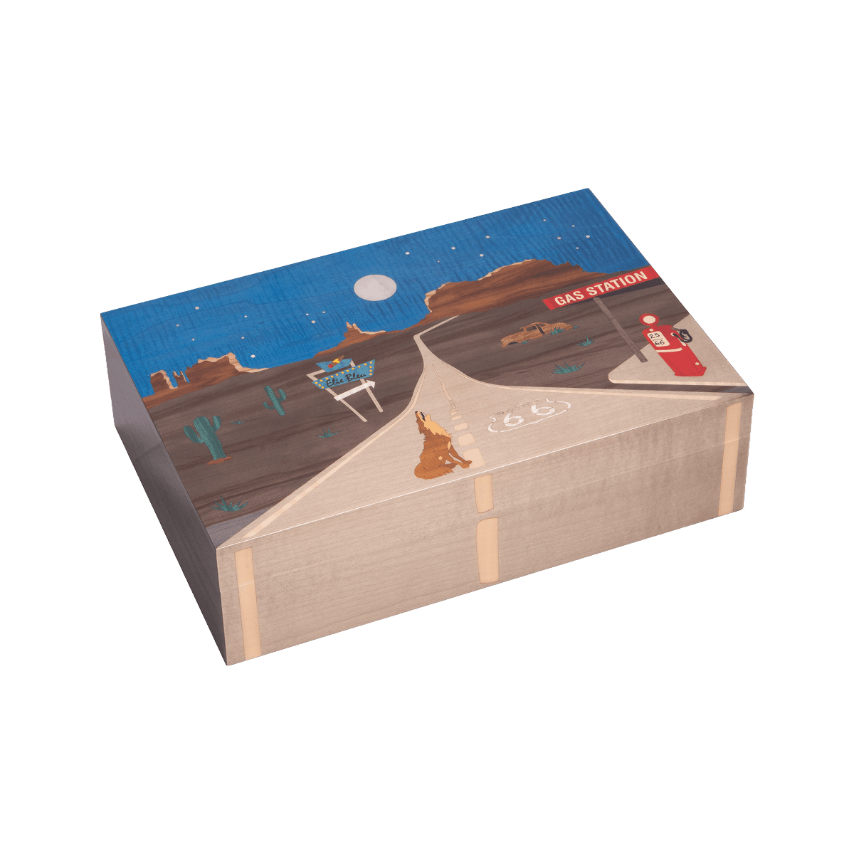 Elie Bleu Humidor "Route 66" 75 cigars Full Moon Night