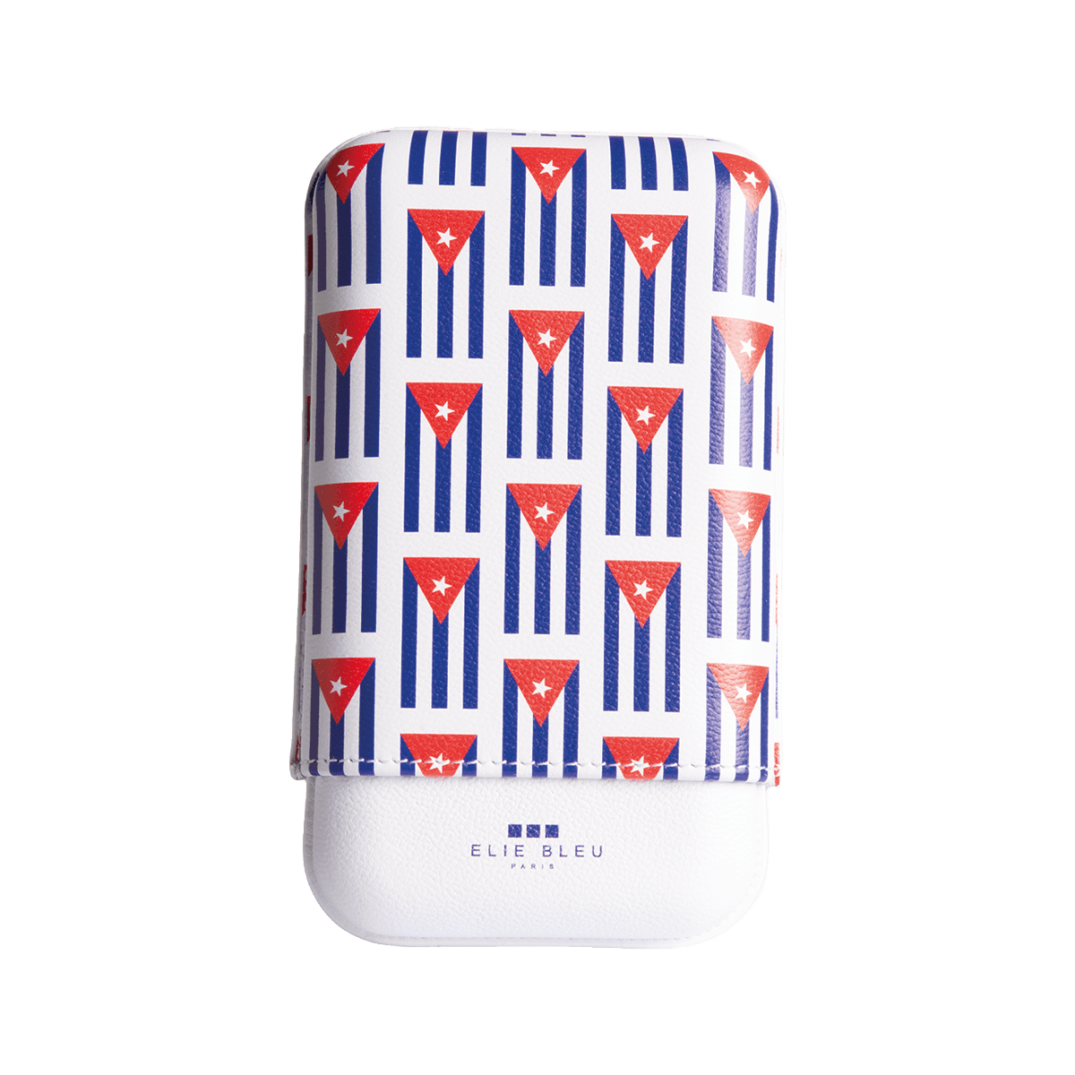 leather case for 3 cigars " Small Cuban Flag" (ring 27 mm)