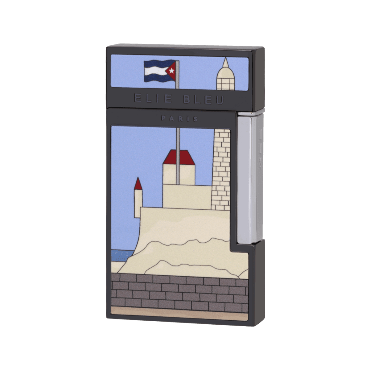 Elie Bleu Pocket Lighter "J15" Casa Cubana Gun Metal