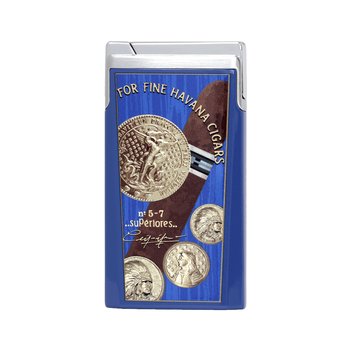 Elie Bleu Pocket Lighter "J15" Medaille Blue