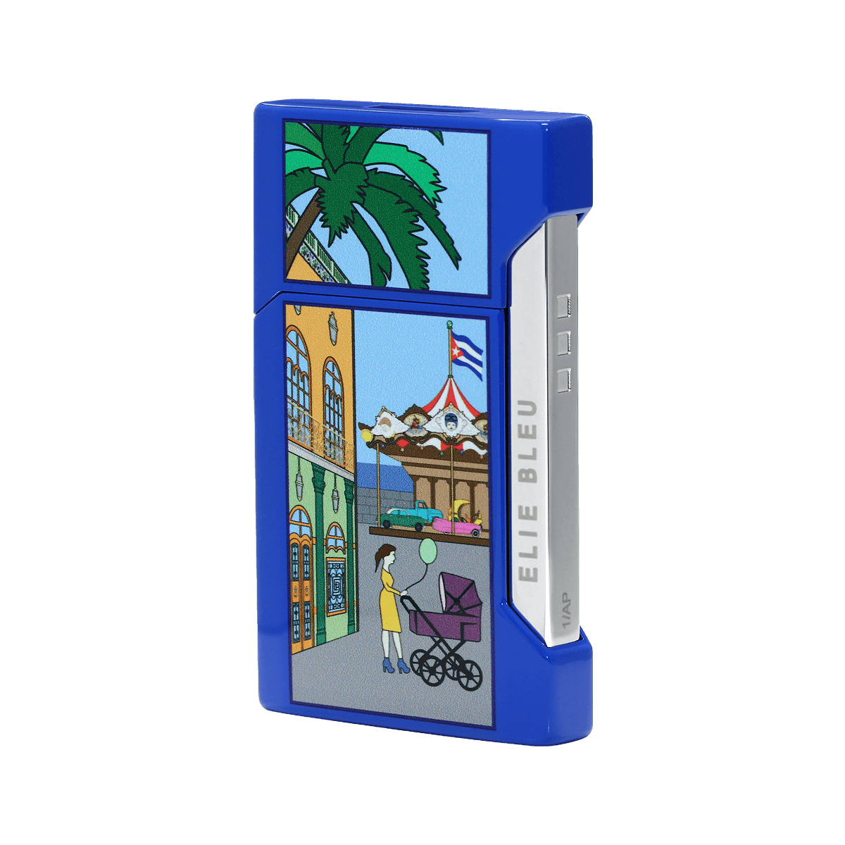 Elie Bleu Pocket Lighter "Carousel" Blue