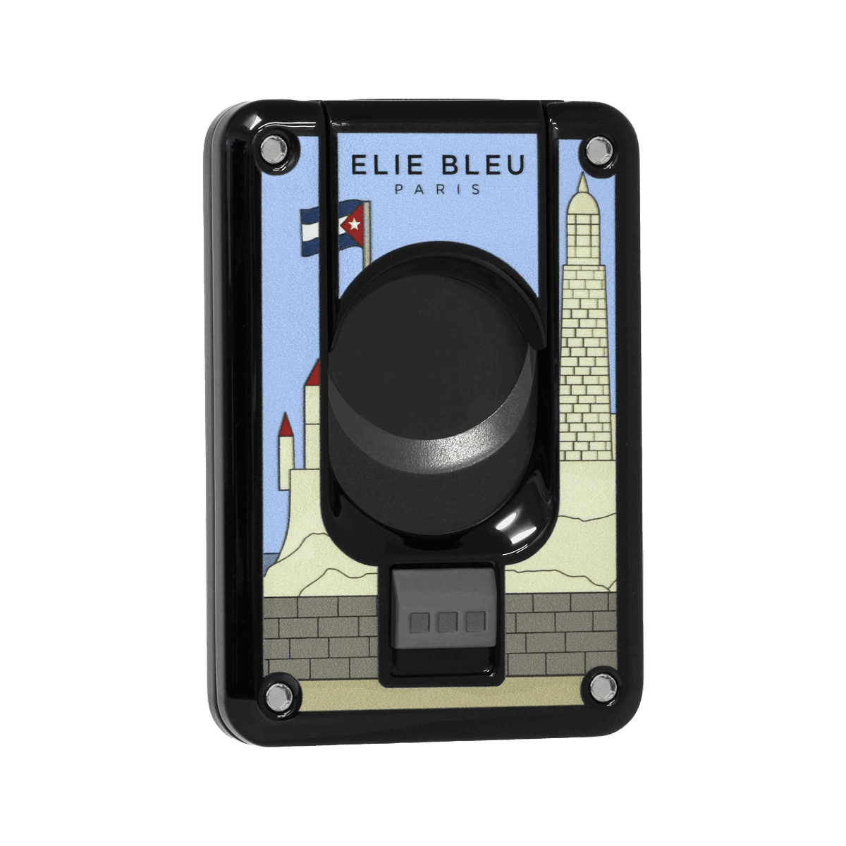 Elie Bleu Double Blade Cigar Cutter "Casa Cubana" Black
