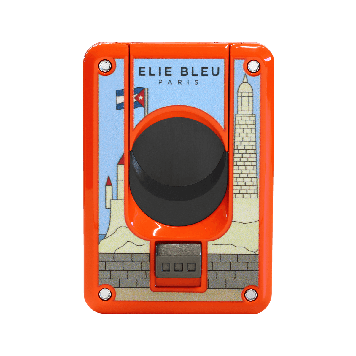 Elie Bleu Double Blade Cigar Cutter "Casa Cubana" Orange